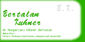 bertalan kuhner business card