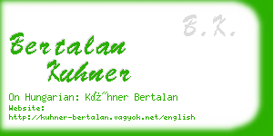 bertalan kuhner business card